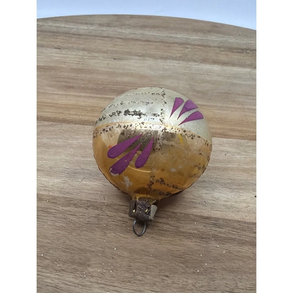 Unbranded Glass Ornaments Small Multicolor Good Vintage Stenciled Set of‎ 5